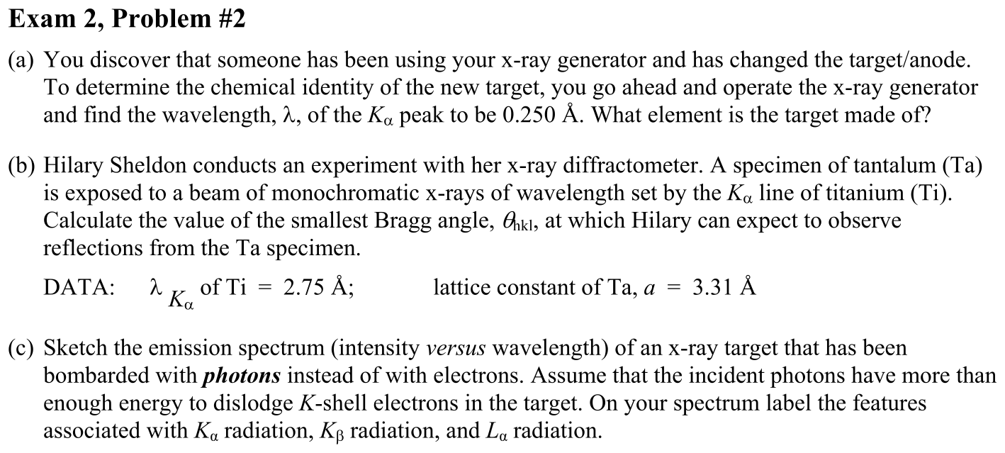 Problem Exam 2, Problem #2