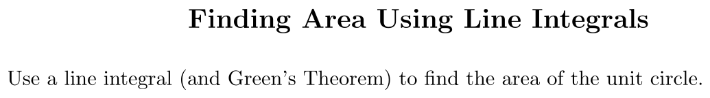Problem Finding Area Using Line Integrals