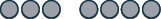 Two distinct groups of dark-outlined gray circles are displayed on a white background: a set of three on the left and a set of five on the right.