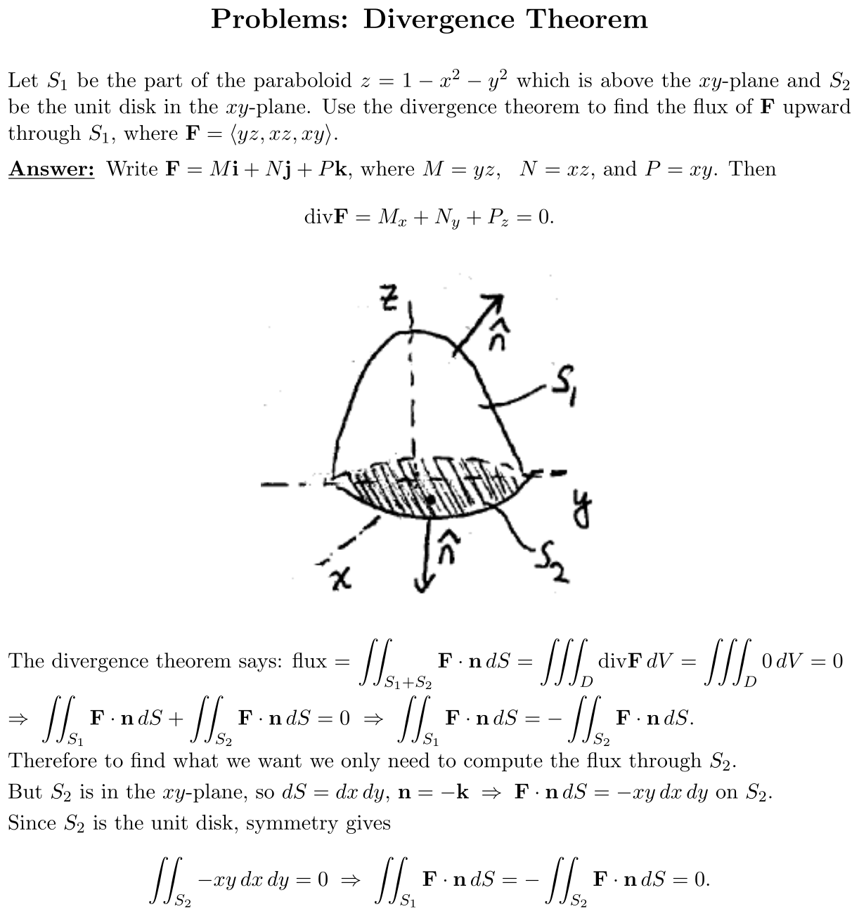 Answer Divergence Theorem