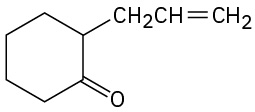 The structure of a cyclohexanone attached at C 2 of the ring to a three-carbon chain, C 1 and C 2 of which are double bonded to each other