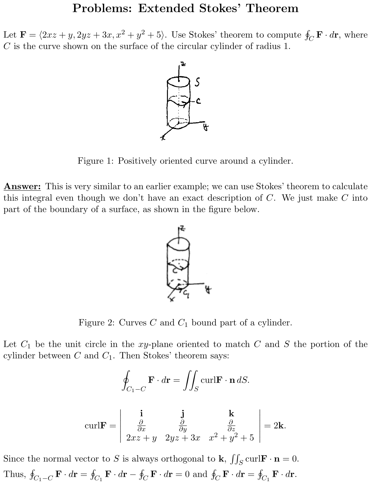 Answer Extended Stokes’ Theorem