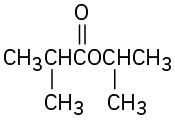 The structure shows an ester with seven carbon atoms. An isopropyl group is attached to the carbonyl carbon and another isopropyl group is attached to the ester oxygen.