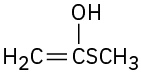 An alkene in which C 1 is bonded to a hydroxyl group on top and methyl sulfide group on the right.