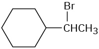 A chemical structure of 1-bromoethylcyclohexane.