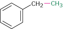 A benzene ring with a methylene group at C1. The methylene is further bonded to methyl group, highlighted in green.