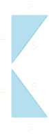 Two triangles are shown. They appear to be right triangles. The bases are labeled 3, the heights 4, and the longest sides 5.