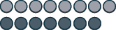 This figure shows two rows of circles. The top row shows 8 light pink circles, representing positive counters. The bottom row shows 7 light pink circles, representing negative counters.