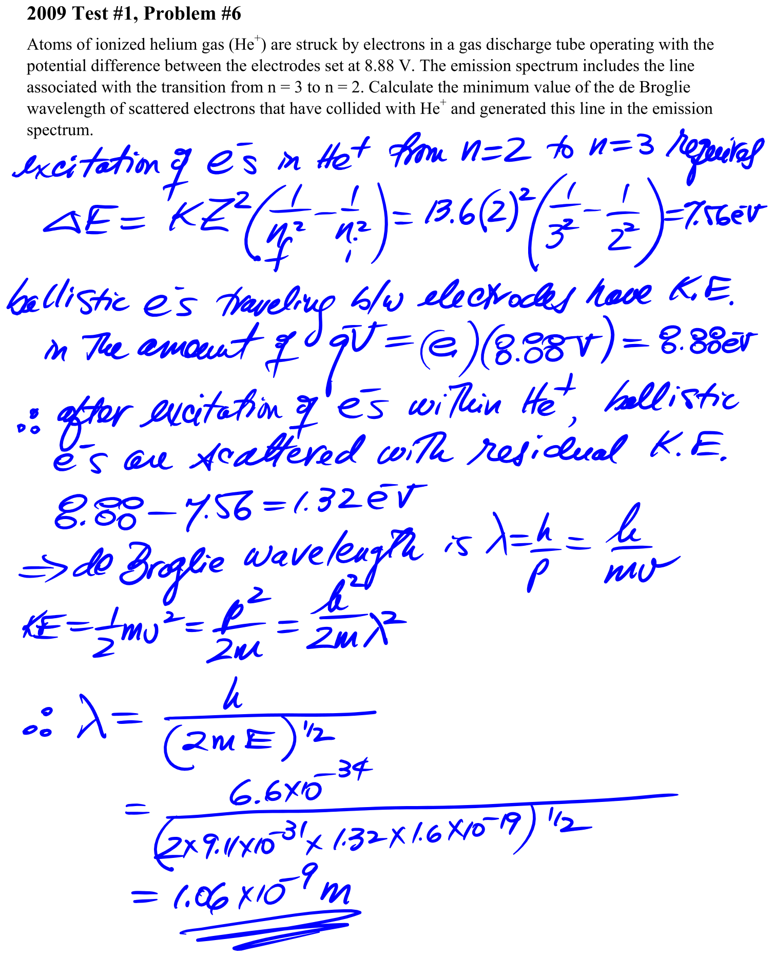 Answer 2009 Test #1, Problem #6