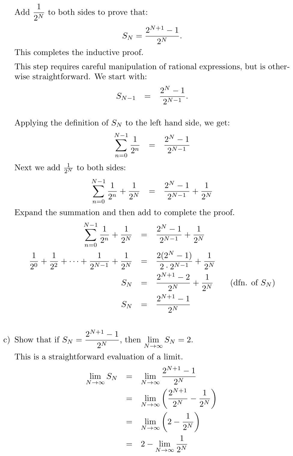 Answer Summing the Geometric Series