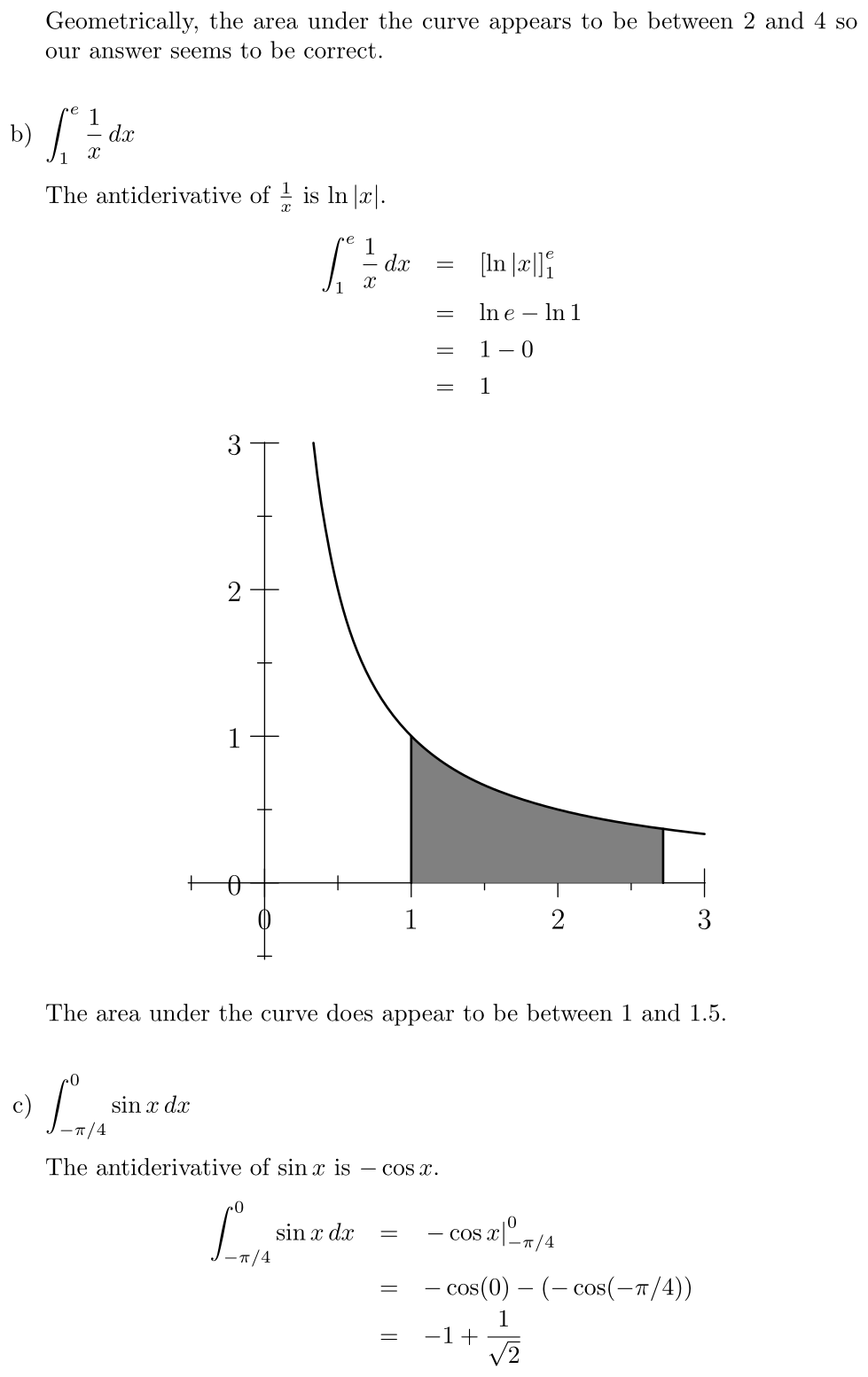 Answer Practice with Definite Integrals
