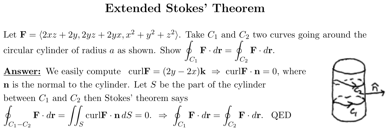Answer Extended Stokes’ Theorem