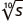 A mathematical radical symbol is displayed, with '19' as the index above the left arm of the root and '5' as the radicand inside, indicating the 19th root of 5.