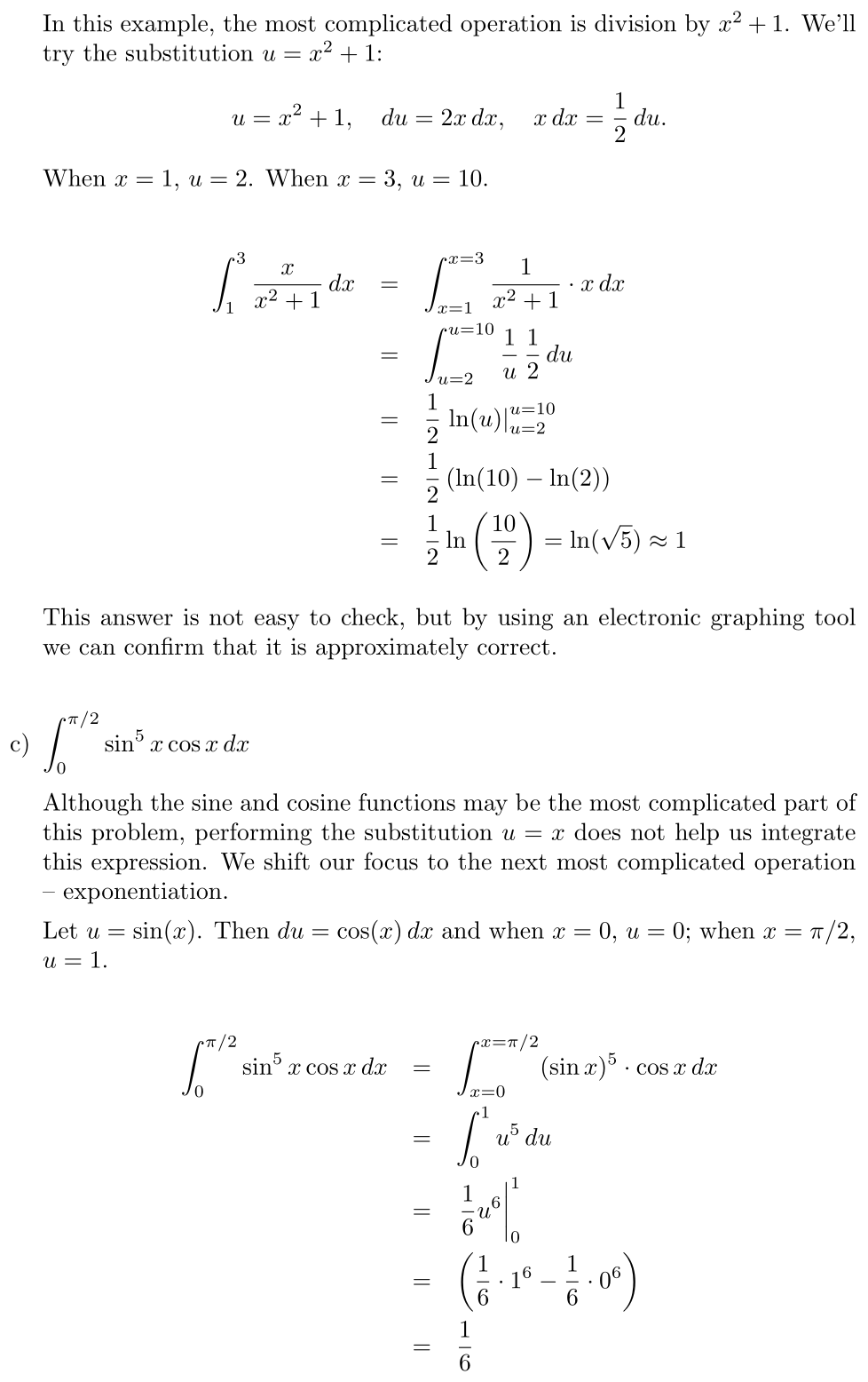 Answer Integration by Change of Variables