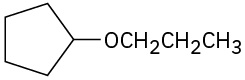 The structure of cyclopentane with a propoxy (O C H 2 C H 2 C H 3) substituent.