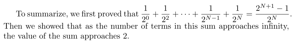 Answer Summing the Geometric Series