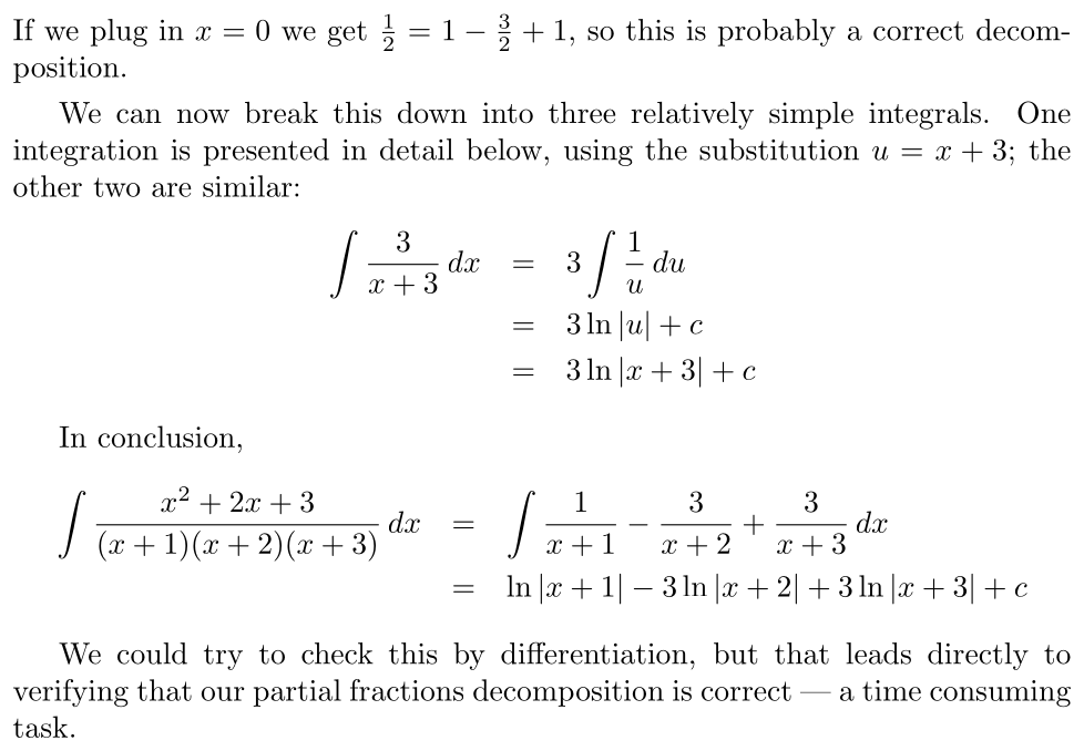 Answer Integrate by Partial Fractions