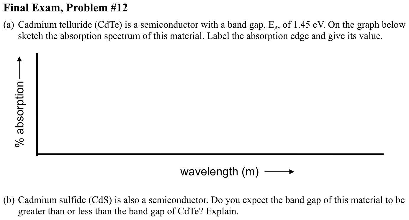 Problem Final Exam, Problem #12