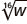 A close-up view of the mathematical expression '16th root of W', stylized as a radical sign with '16' as the index and 'W' as the radicand.