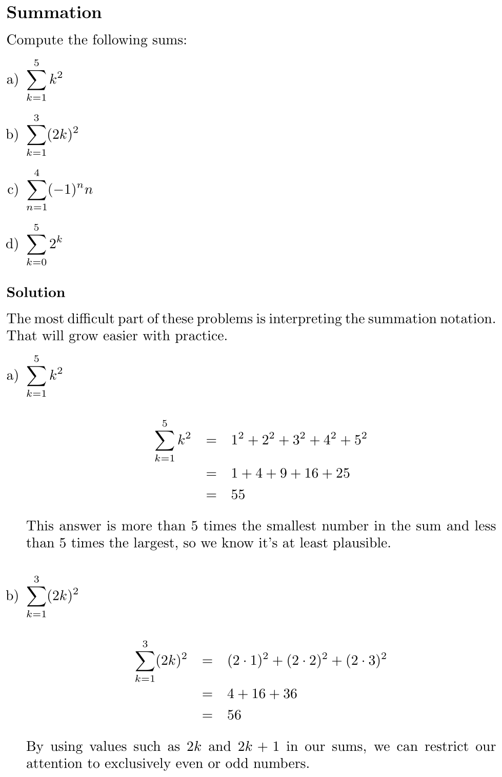 Answer Summation
