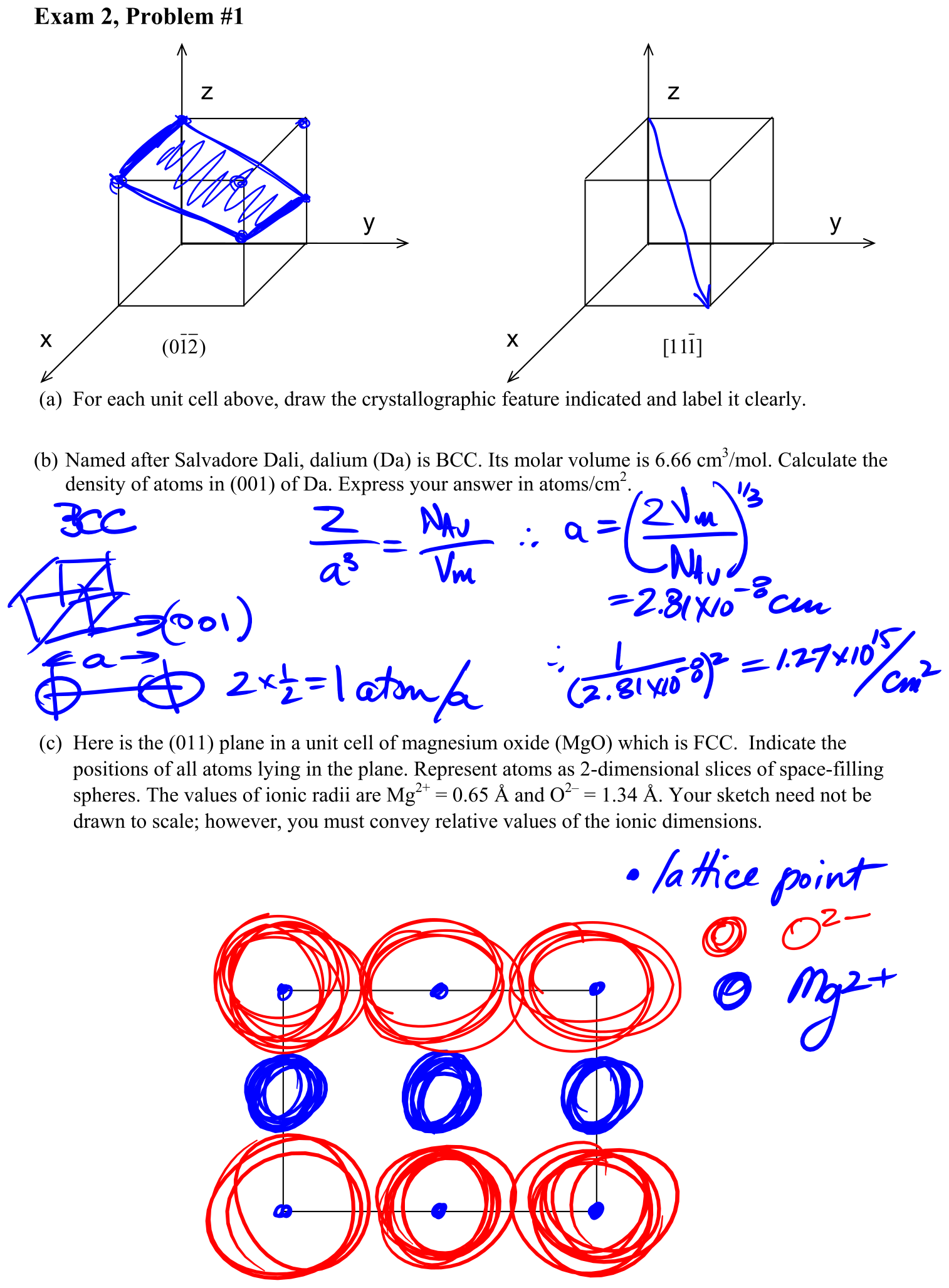 Answer Exam 2, Problem #1