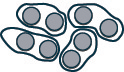 The image shows clusters of grey circles to demonstrate 8 divided by 2.