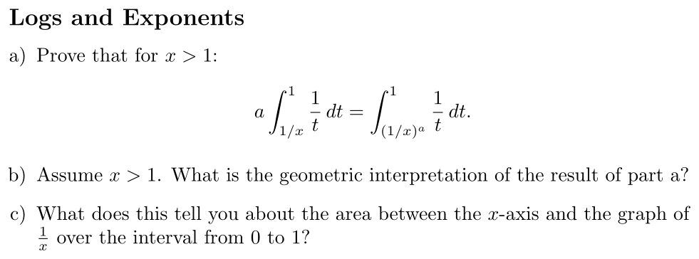 Problem Logs and Exponents