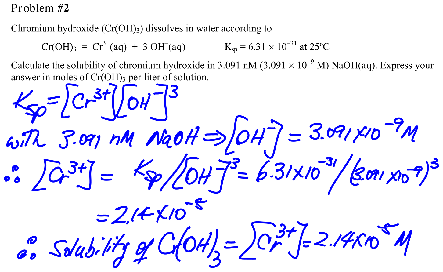 Answer Problem #2