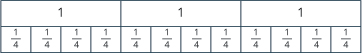 The image shows blocks to demonstrate the fraction division problem given.