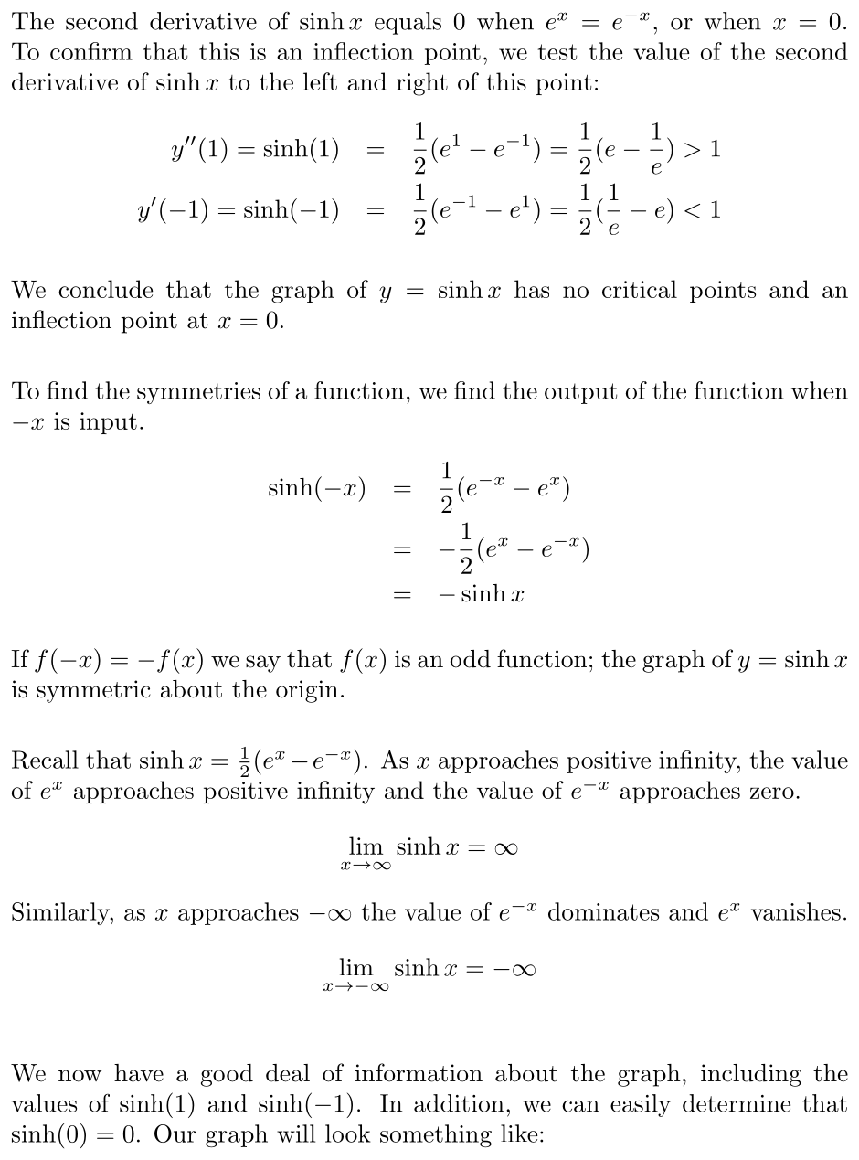Answer Hyperbolic Sine