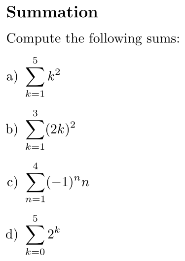 Problem Summation